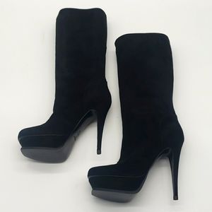 YVES SAINT LAURENT BOOTS SIZE 40 COLOR BLACK SUEDE 100% AUTHENTIC
